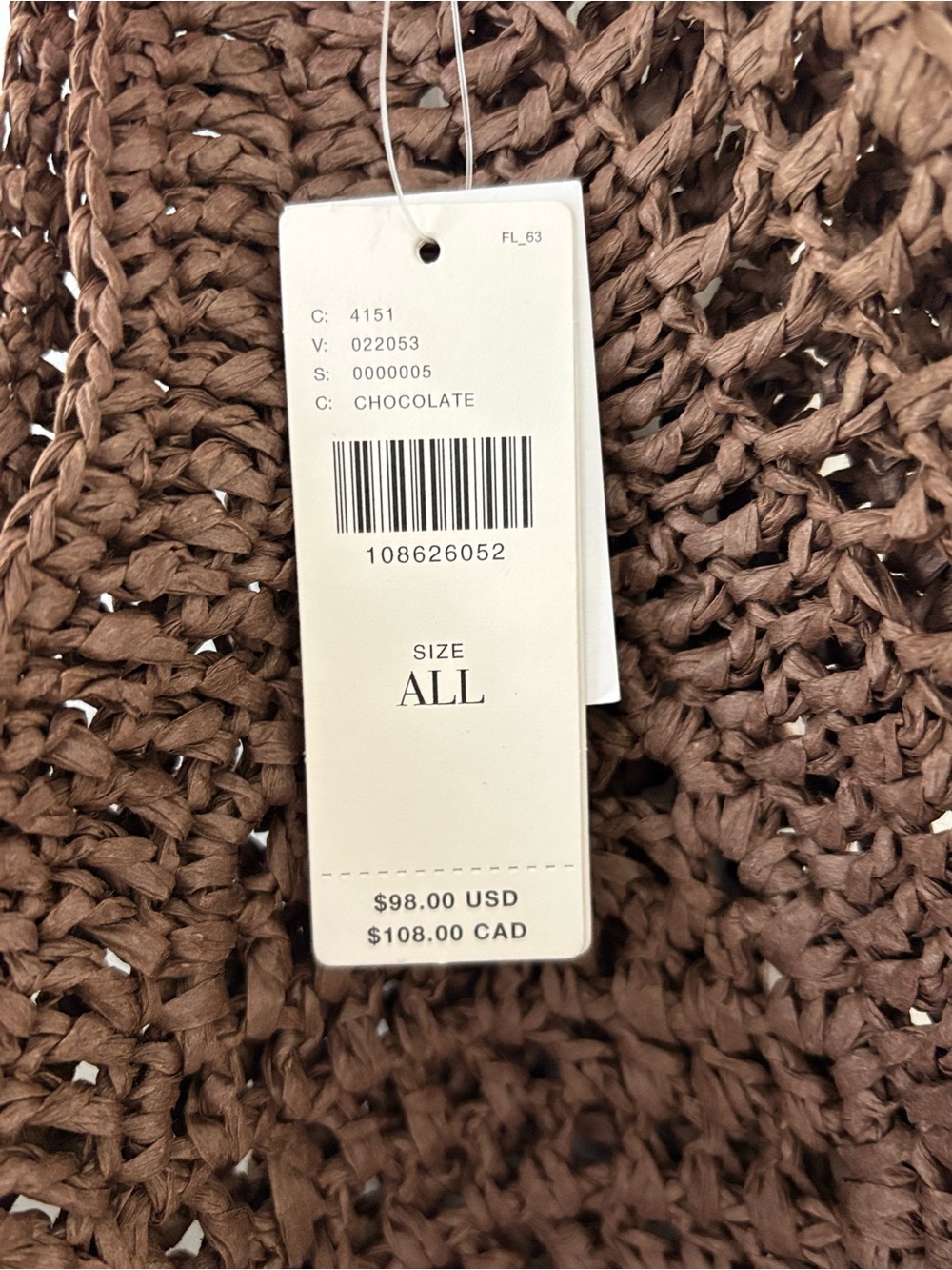 Urban Expressions Raffia Hobo Bag Chocolate Brown NWT - Picture 2 of 6